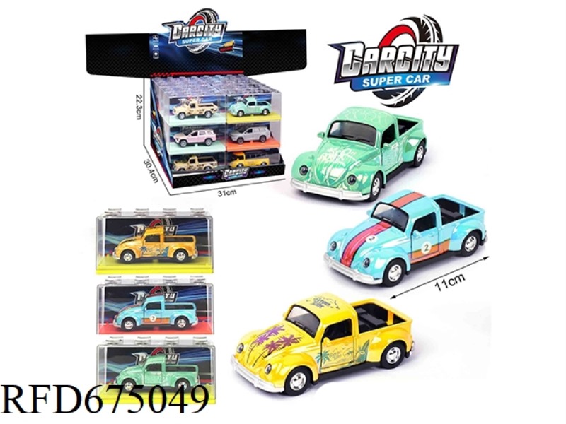 1:36 COLORFUL REAR-FORCE ALLOY VINTAGE CAR 24 PIECES
