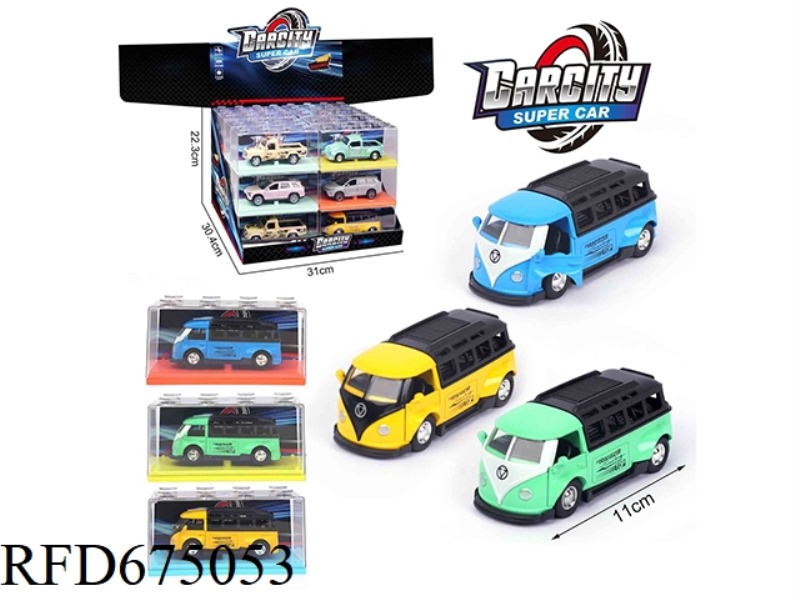 1:36 HUILI ALLOY CAR VOLKSWAGEN BUS 24 PIECES