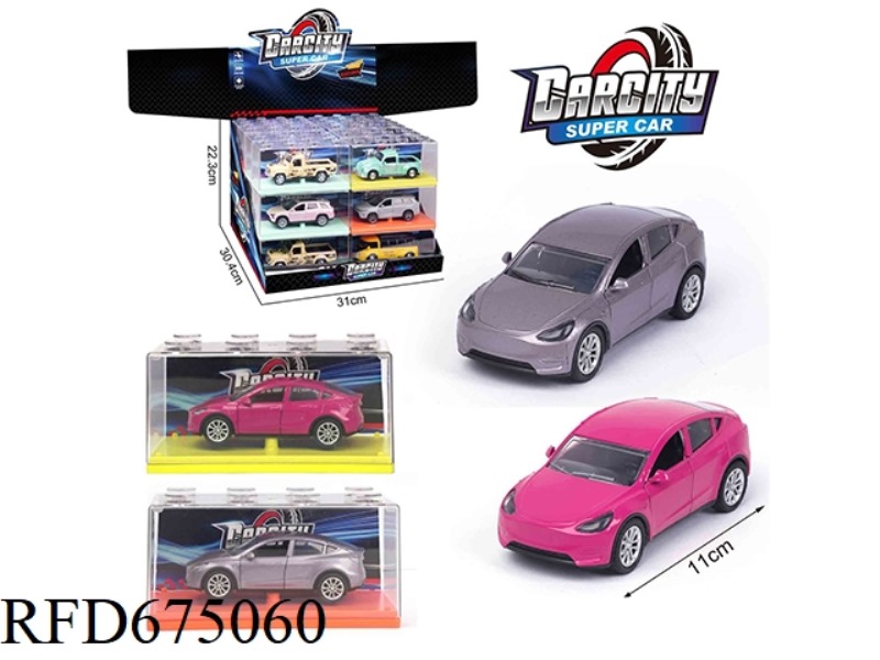 1:36 HUILI ALLOY ELECTRIC CAR TESLA 24PCS