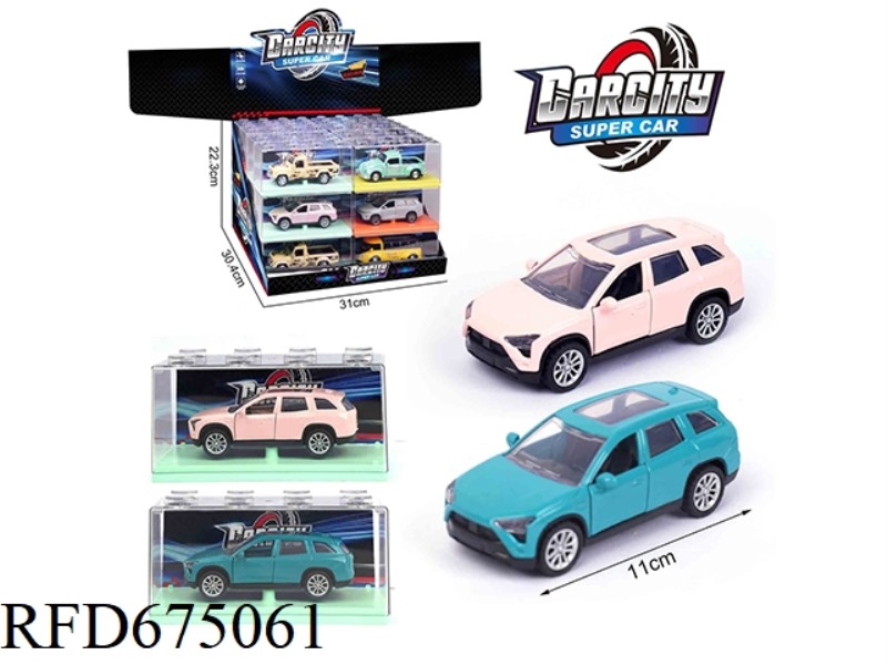 1:36 HUILI ALLOY ELECTRIC CAR NIO 24PCS