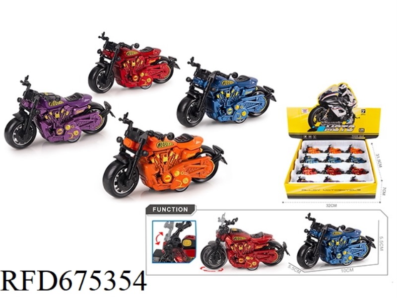 1:36 REBOUND ALLOY MOTORCYCLE (12 PIECES)