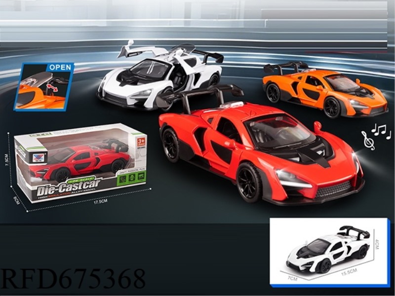 1:28 LIGHTING AND MUSIC 3 DOOR RETURN FORCE SENNA ALLOY CAR MODEL