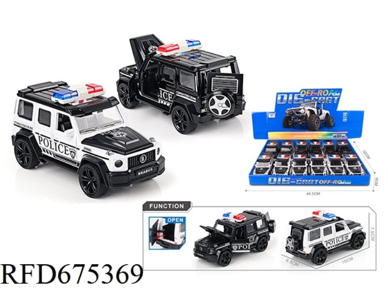 1:28 FOUR-DOOR RECOIL LARGE G POLICE CAR ALLOY MODEL (12 PIECES)