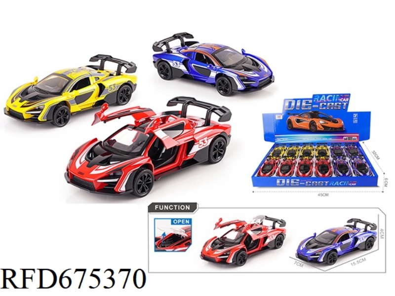 1:283 MCLAREN RACING CAR ALLOY MODEL WITH DOOR RETURN FORCE (12 PIECES)