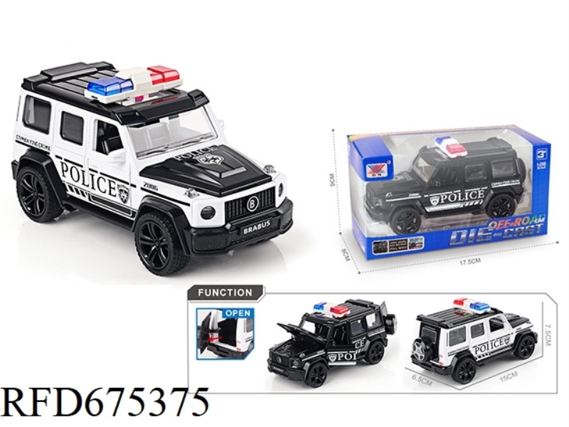 1:28 FOUR-DOOR RECOIL MERCEDES-BENZ G-CLASS POLICE CAR ALLOY MODEL