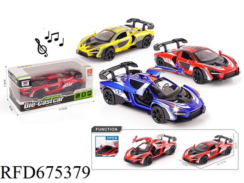 1:28 LIGHTING, MUSIC, 3 DOORS, RETURN FORCE, SENNA RACING CAR ALLOY MODEL