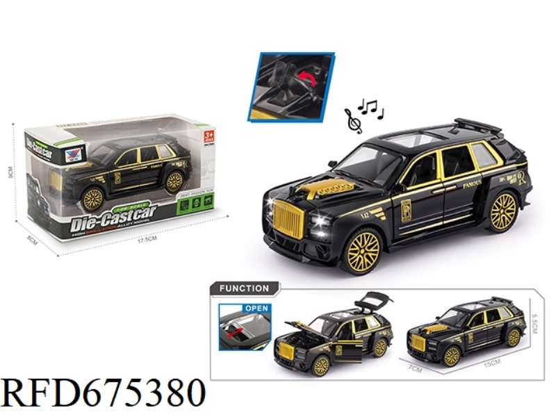 1:28 LIGHT AND MUSIC FIVE-DOOR REAR-FORCE CULLINAN MODIFIED ALLOY CAR MODEL