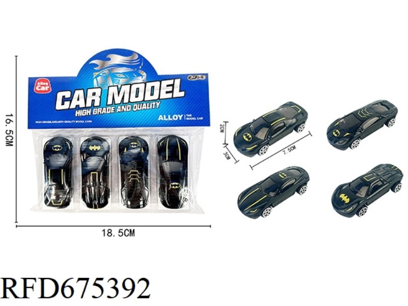 FOUR SLIDING ALLOY BATMAN CARS