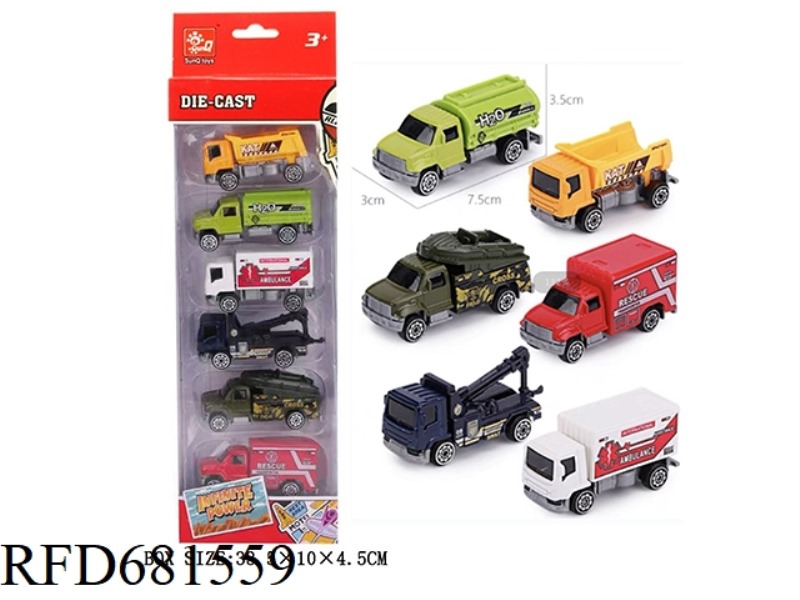 SIX ALLOY TRUCKS (ALLOY VEHICLES)