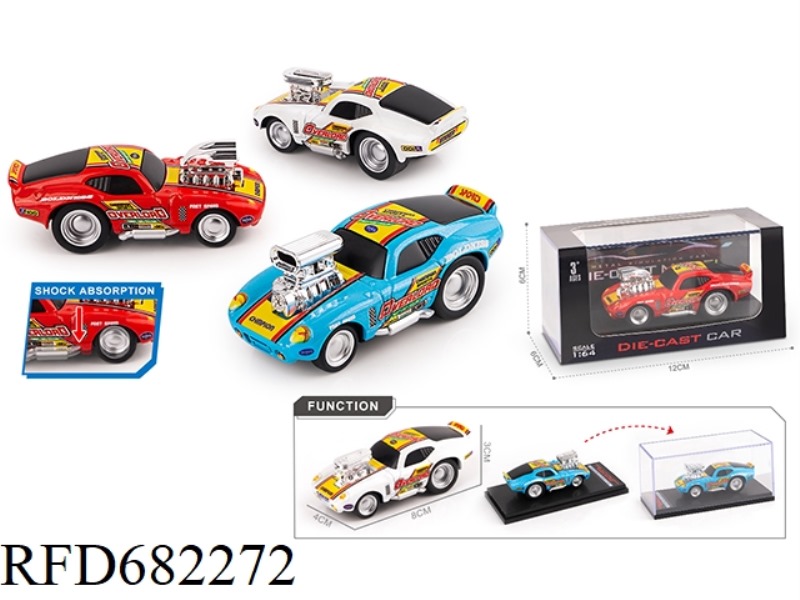 1:64 SLIDING SHOCK-ABSORBING MUSTANG VINTAGE CAR