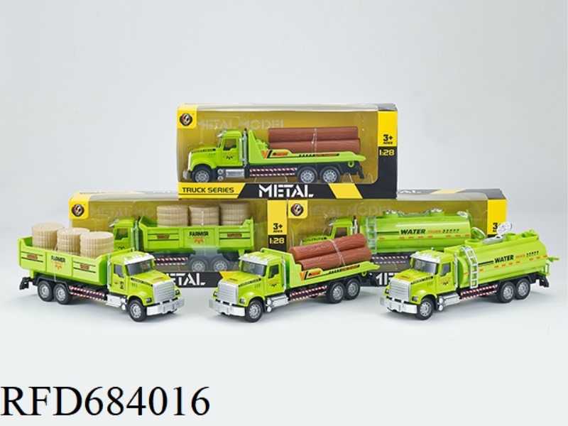 1:28 AMERICAN PULL BACK ACOUSTO-OPTIC ALLOY FARMER'S CAR