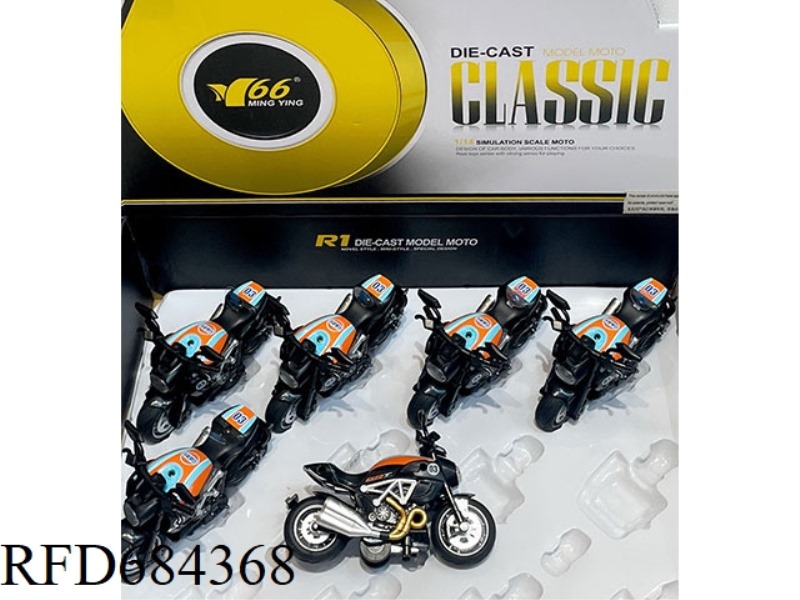 1: 14 GULF ALLOY REGENERATIVE DUCATI MOTORCYCLE WITH LIGHTING AND MUSIC