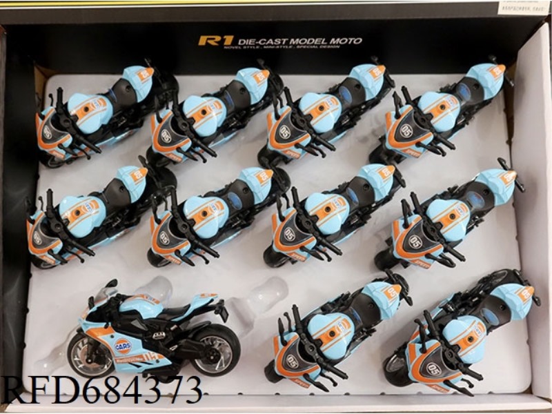 1: 12 GULF ALLOY RETURN DUCATI MOTORCYCLE WITH LIGHT AND MUSIC