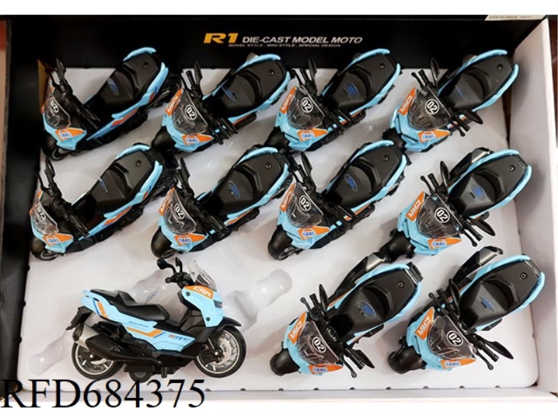 1: 12 GULF ALLOY POWERED SCOOTER WITH LIGHTS AND MUSIC