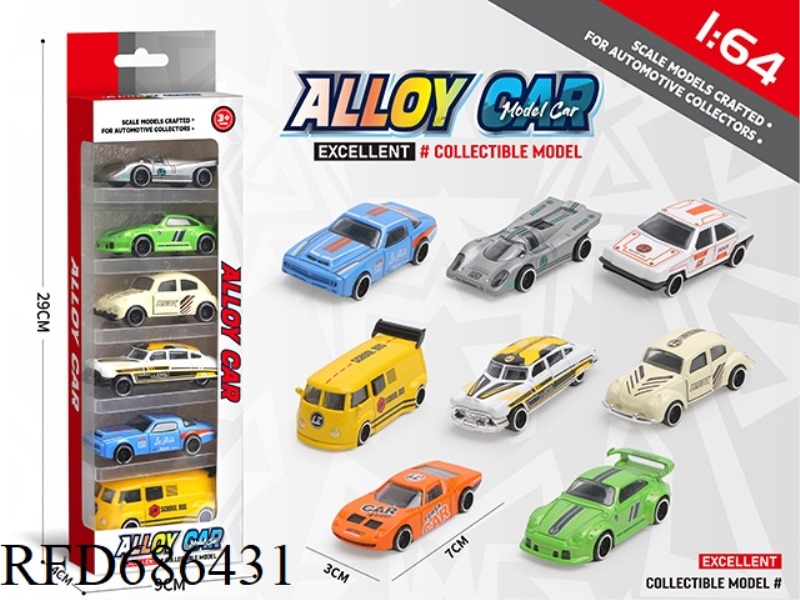 1:64 ALLOY CAR 6 PCS