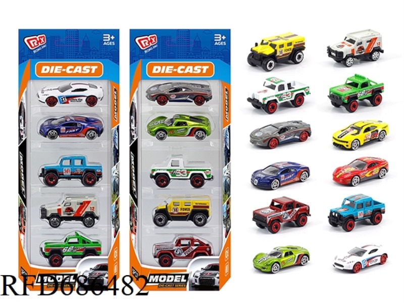 5 ALLOY SLIDING RACE CARS