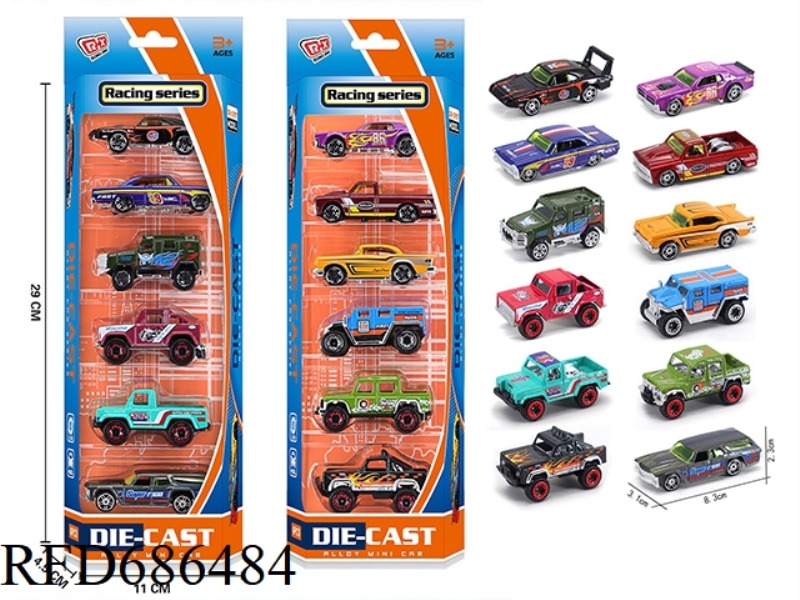 6 ALLOY SLIDING CARS