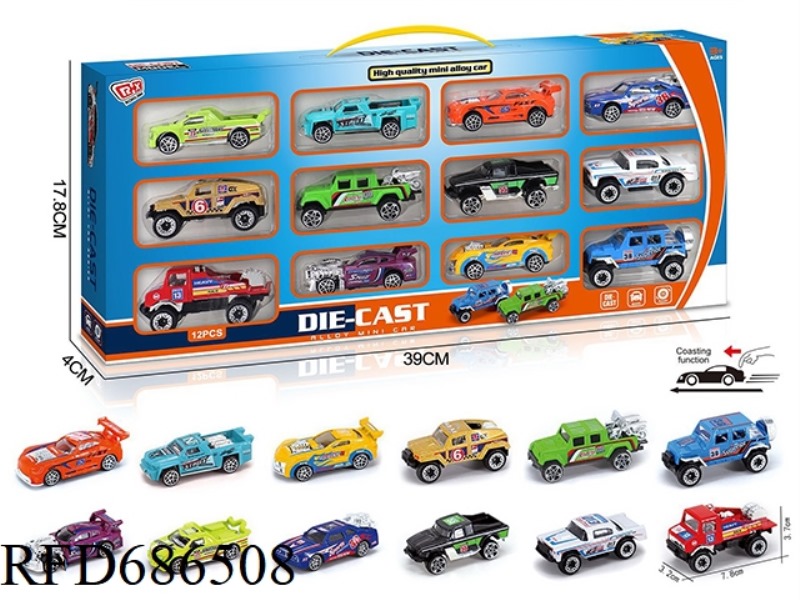 ALLOY SLIDING RACING 12PCS