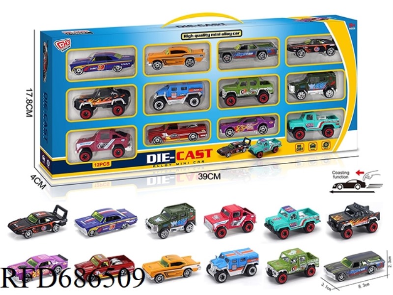 ALLOY SLIDING RACING 12PCS