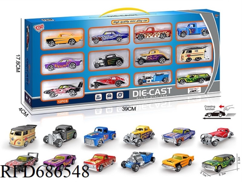 SLIDING ALLOY RETRO 12PCS