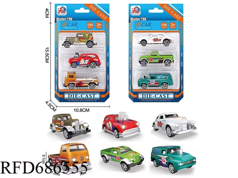 3 ALLOY RACING CARS