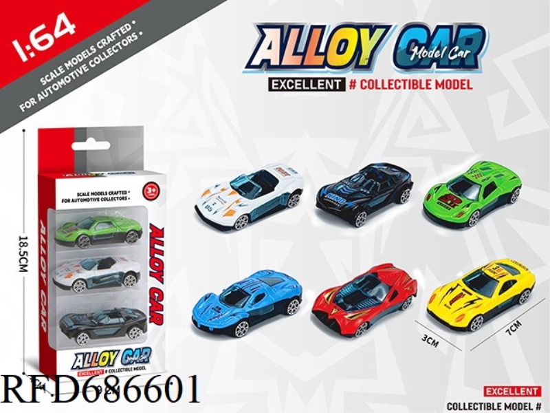 1:64 ALLOY CAR 3 PCS