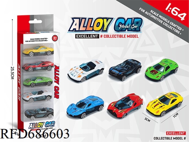 1:64 ALLOY CAR 5 PCS
