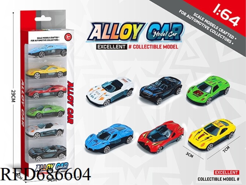 1:64 ALLOY CAR 6 PCS