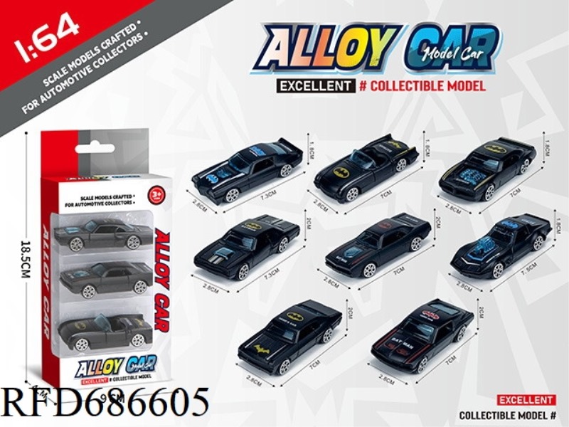 1:64 ALLOY CAR 3 PCS