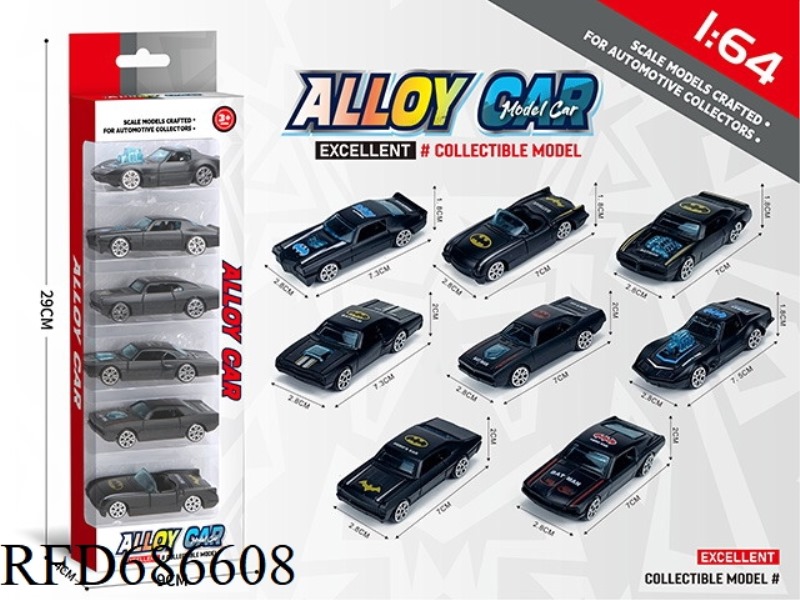 1:64 ALLOY CAR 6 PCS