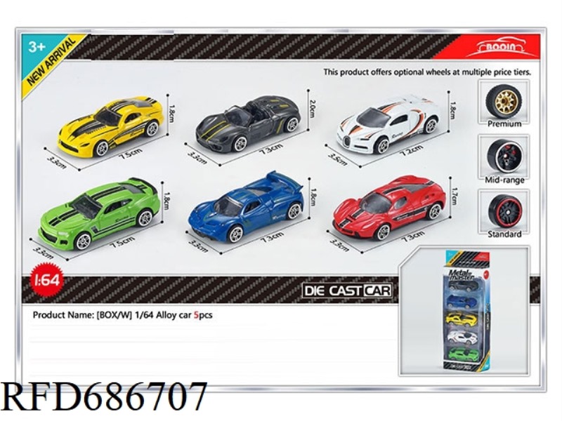 FIVE ALLOY CARS