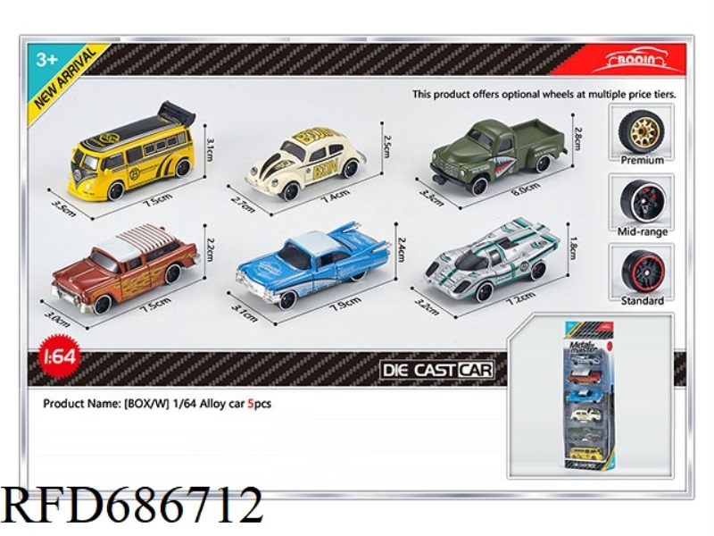FIVE ALLOY CARS