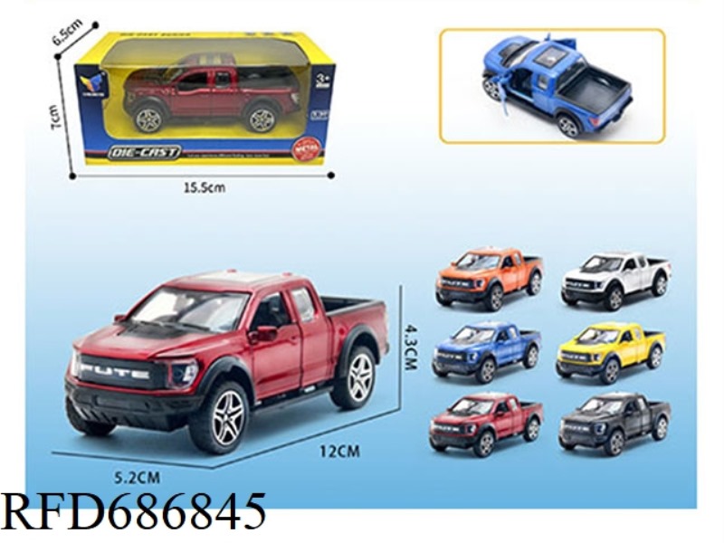 1:32 ALLOY FORD RAPTOR PICKUP TRUCK (REBOUND DOUBLE DOOR)
