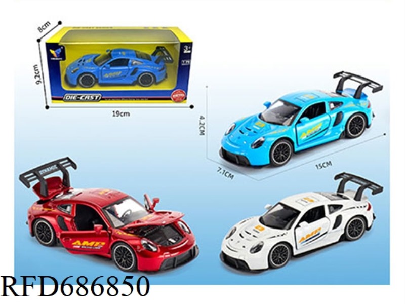 1:28 ALLOY PORSCHE 911 (3-COLOR MIXED CONFIGURATION) (HUILI FOUR-DOOR LIGHTING, MUSIC, ALL-ELECTRIC)