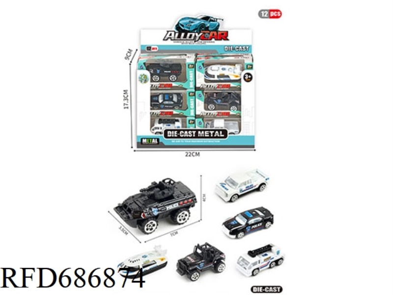 12 SMALL ALLOY CARS/DISPLAY BOX