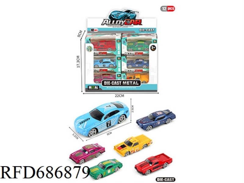 12 SMALL ALLOY CARS/DISPLAY BOX