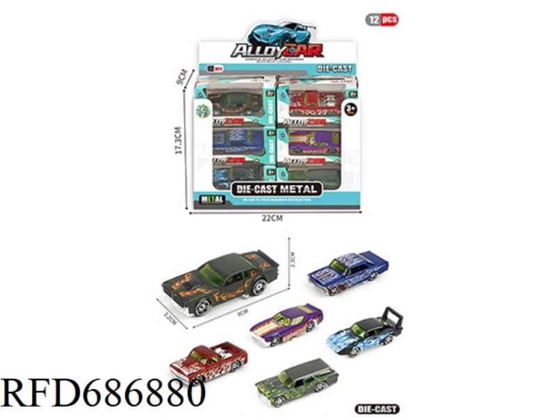 12 SMALL ALLOY CARS/DISPLAY BOX