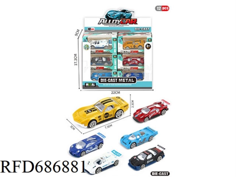 12 SMALL ALLOY CARS/DISPLAY BOX