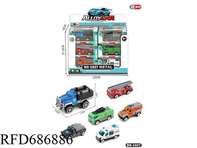 12 SMALL ALLOY CARS/DISPLAY BOX