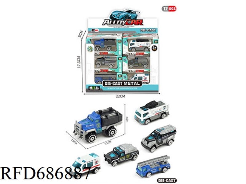 12 SMALL ALLOY CARS/DISPLAY BOX