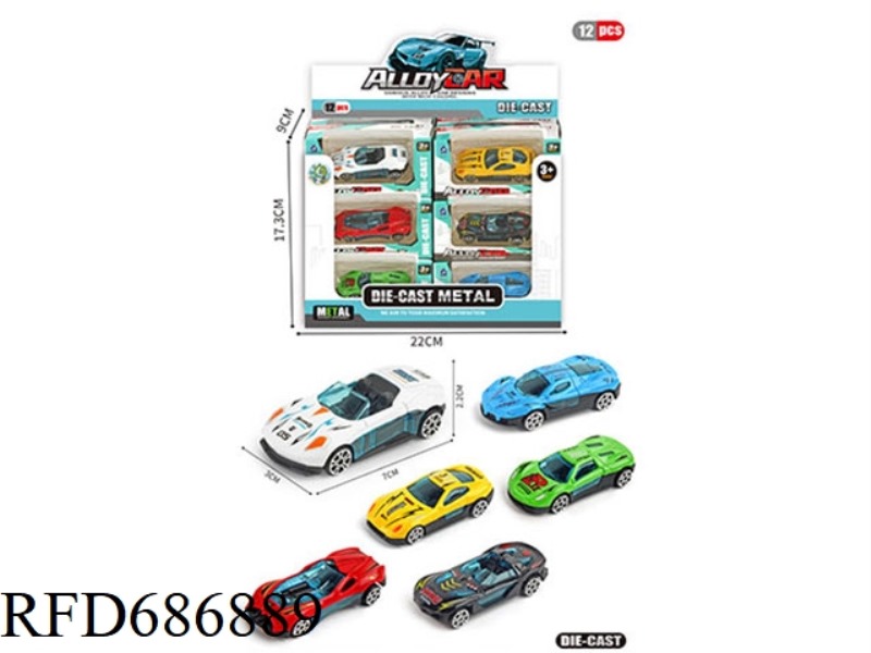 12 SMALL ALLOY CARS/DISPLAY BOX