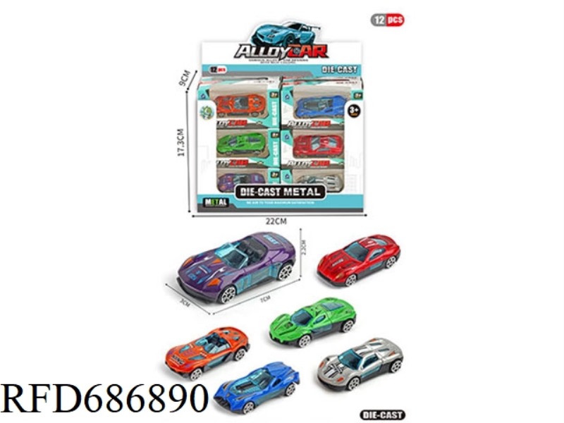 12 SMALL ALLOY CARS/DISPLAY BOX