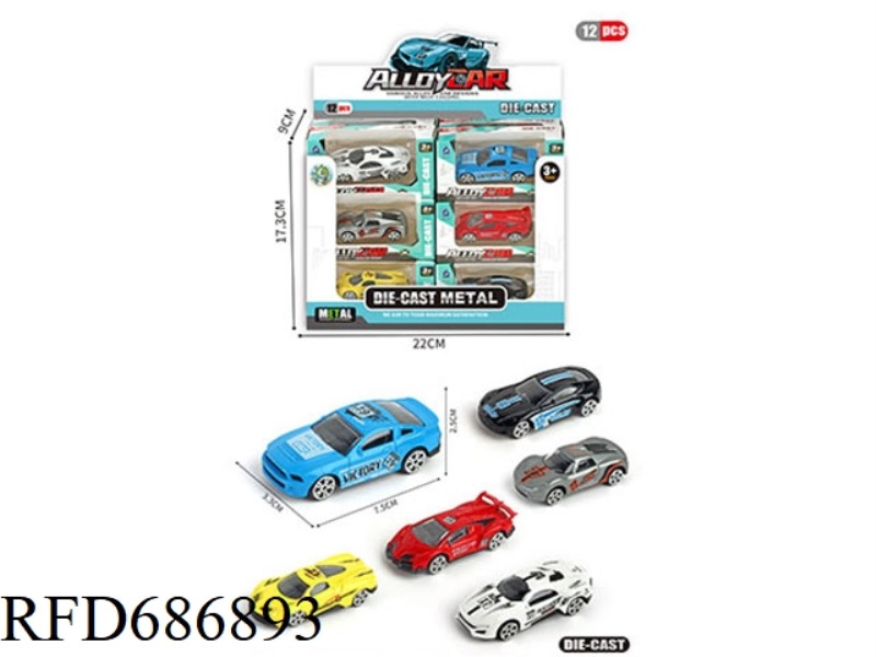 12 SMALL ALLOY CARS/DISPLAY BOX