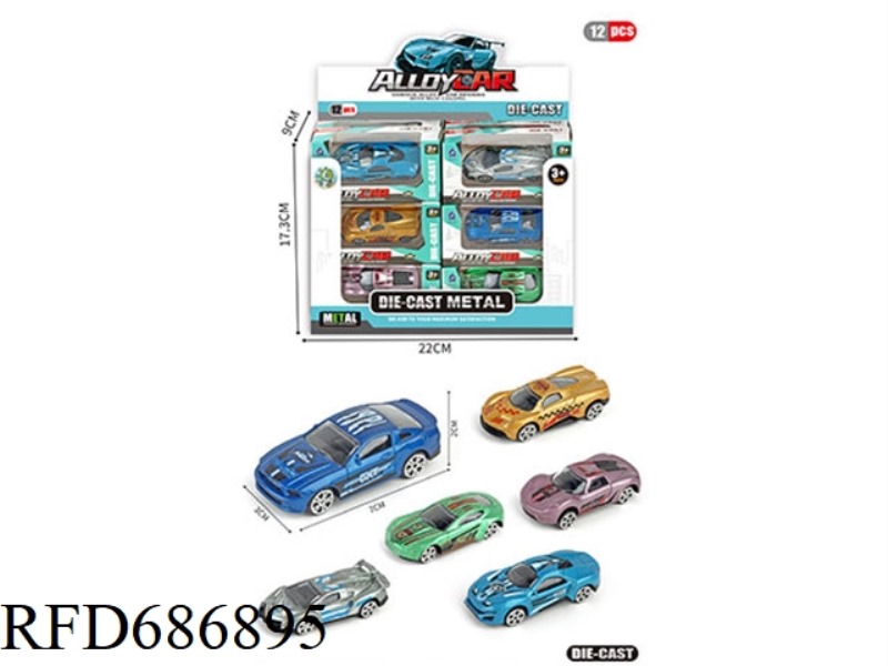 12 SMALL ALLOY CARS/DISPLAY BOX