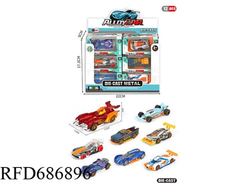 12 SMALL ALLOY CARS/DISPLAY BOX