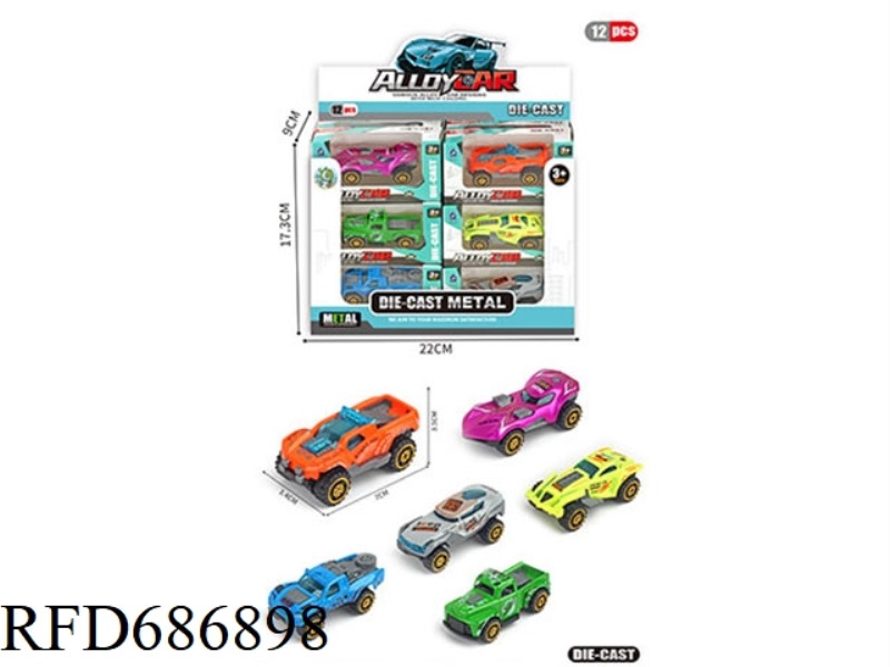 12 SMALL ALLOY CARS/DISPLAY BOX