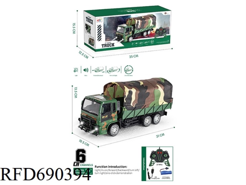 6-CHANNEL REMOTE CONTROL MILITARY TRANSPORT VEHICLE