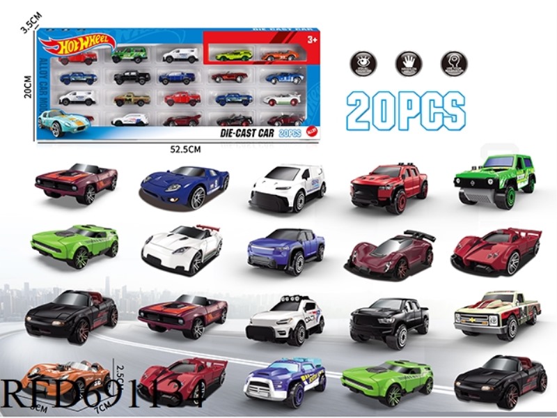1: 64 WIND AND FIRE WHEELS, 20 SLIDING ALLOY CARS