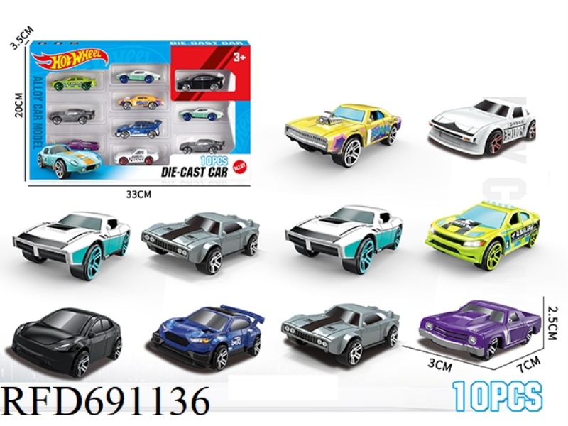 1: 64 WIND AND FIRE WHEELS, 10 SLIDING ALLOY CARS