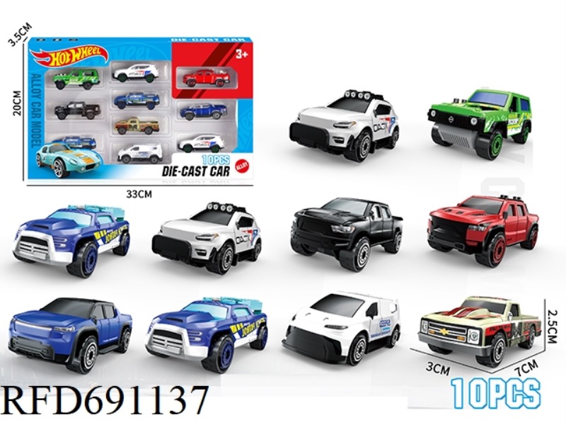 1: 64 WIND AND FIRE WHEELS, 10 SLIDING ALLOY CARS